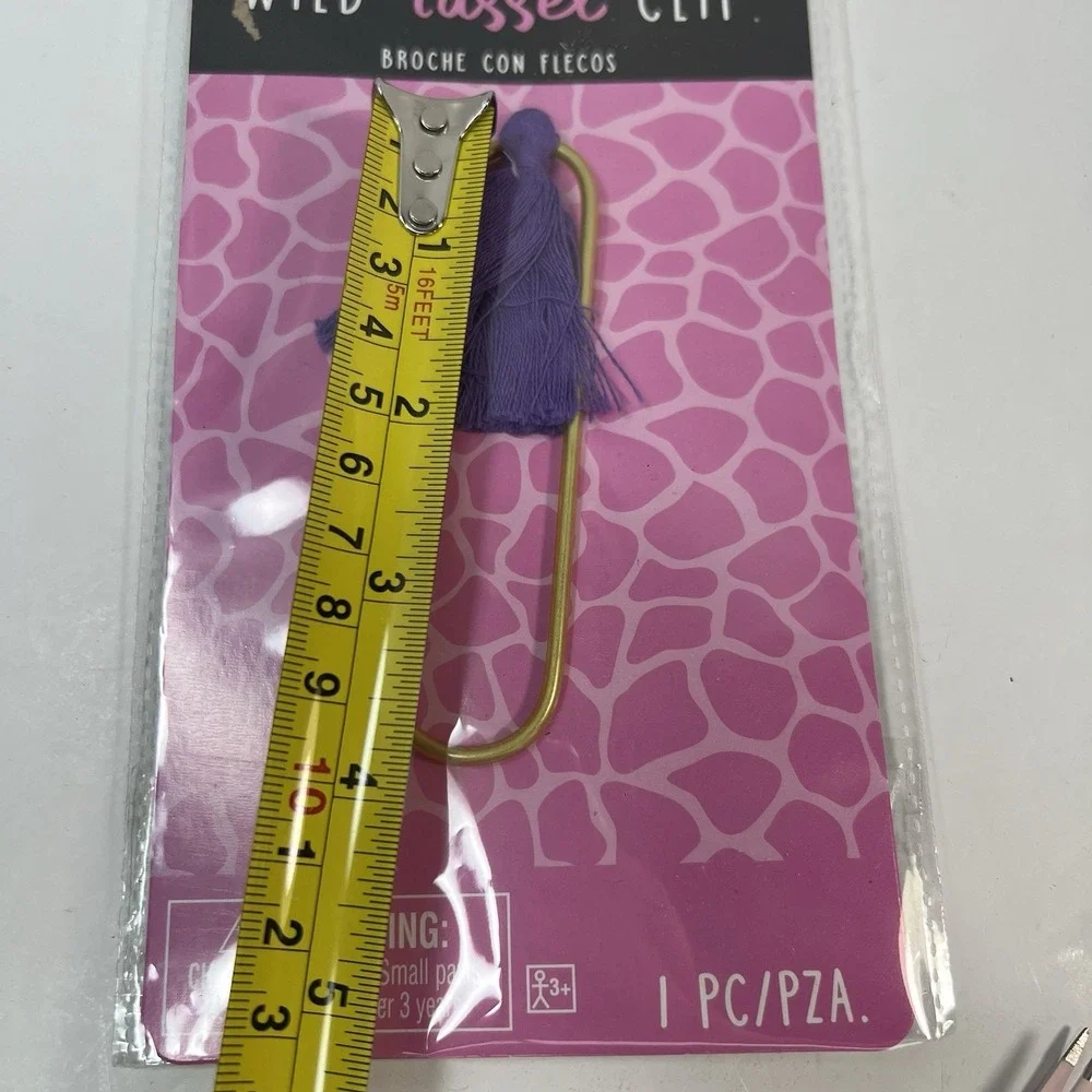 Amscan Wild Tassel Clip Unisex OS Purple New Gold Tone Paperclip Bookmark
